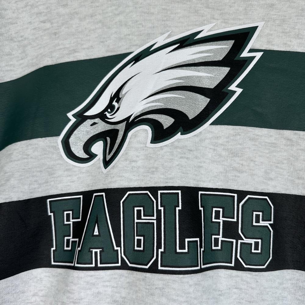 Philadelphia Eagles NFL Embroidered Pullover Hoodie Youth Boys XL Green/Gray